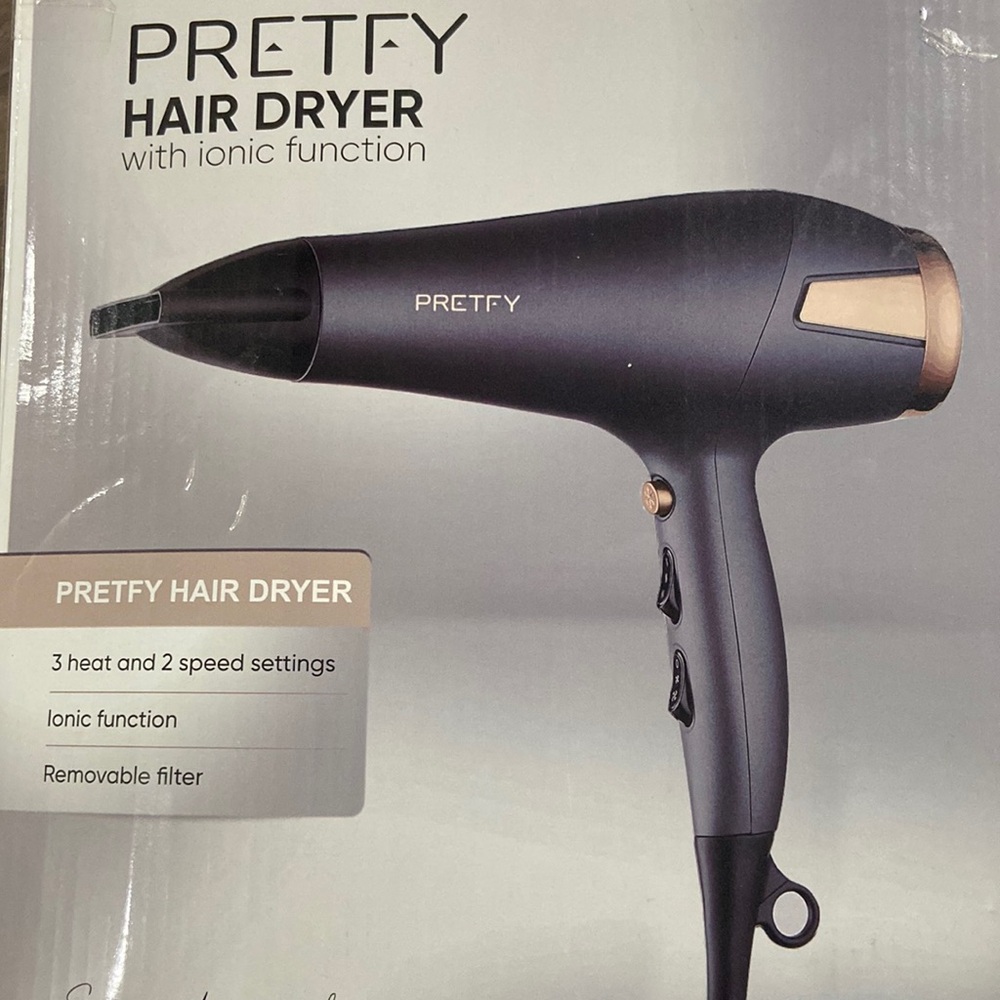 PRETTY HAIR DRYER ( Never Used) Box opened.